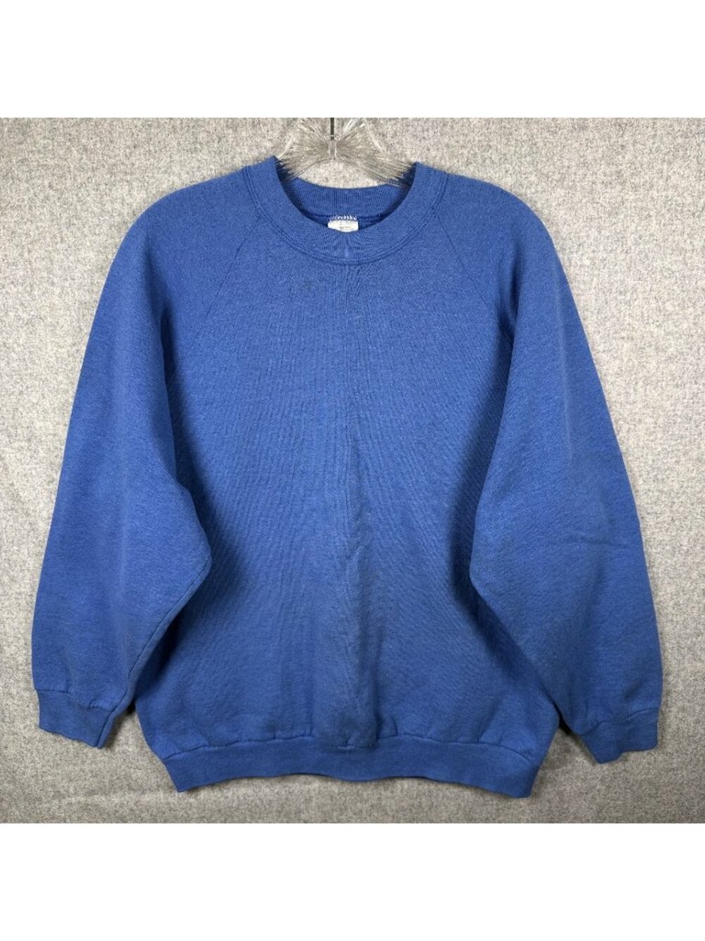 Vintage Fruit of the Loom XL Sweatshirt Blue Blank Cotton Blend Pullover Crew